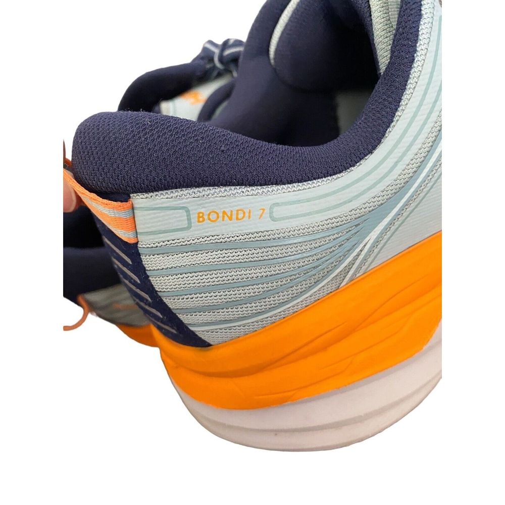 Hoka One One Womens 8.5 Bondi 7 Running Walking Cushion Comfy Workout Blue Shoes - Picture 8 of 13